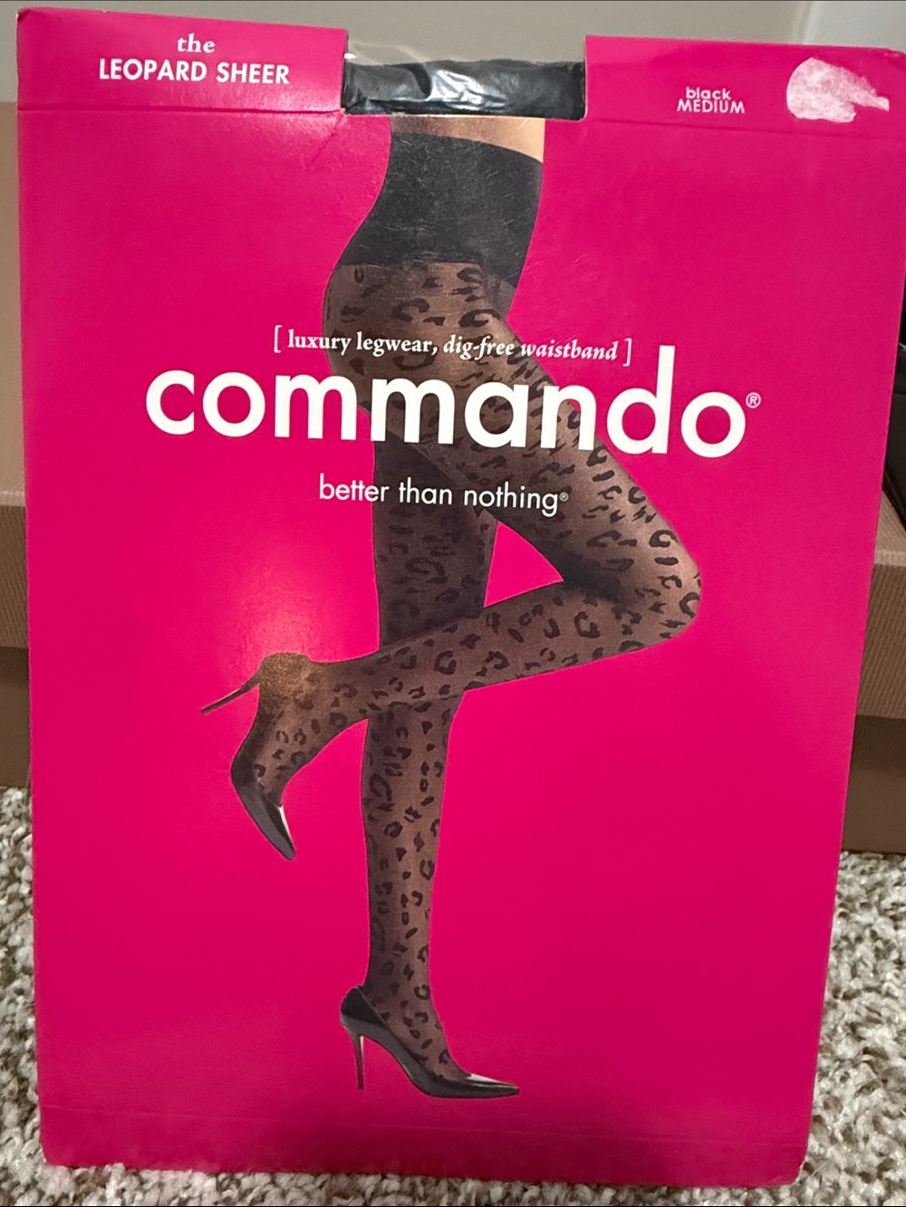Commando Black Leopard Sheer Tights